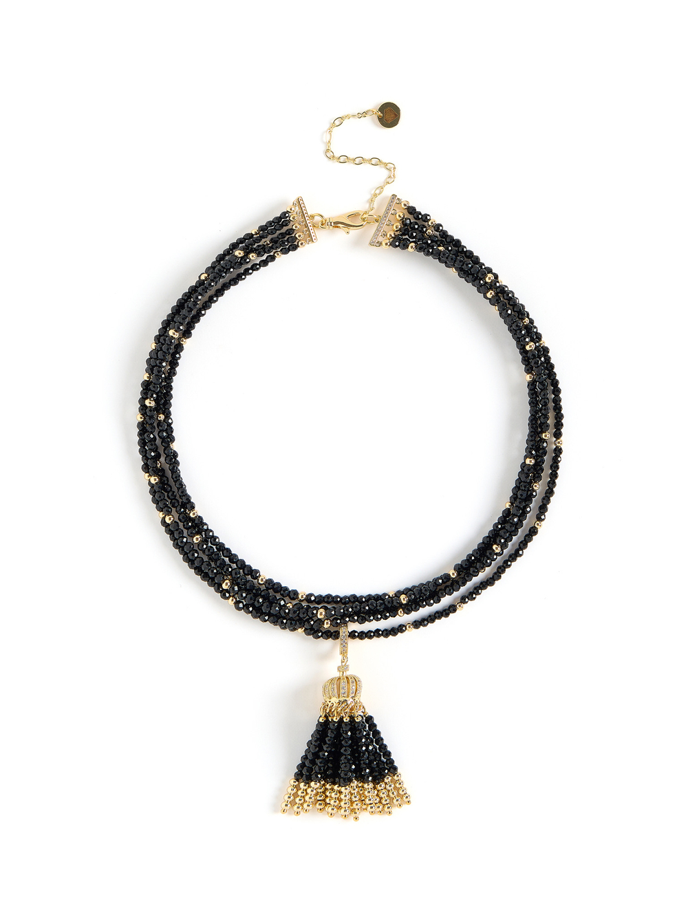 Колье "Queen" Gold черный агат