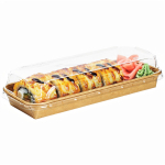 Контейнер бумажный Sushi Box с Крышкой 500 мл 91х221х24 мм 1/450
