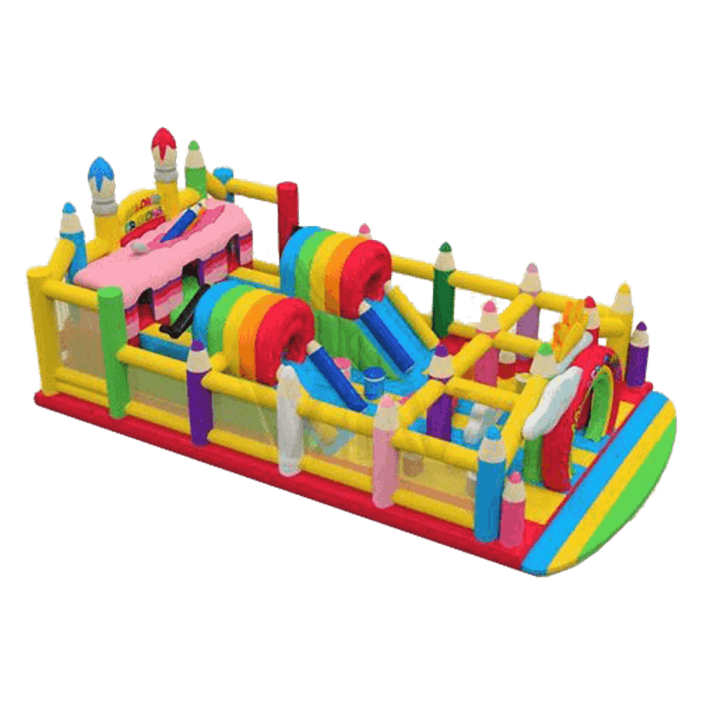 Надувная полоса препятствий "Коробка с карандашами"