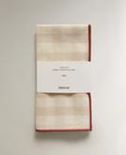 ZARA HOME САЛФЕТКИ В КЛЕТКУ (НАБОР ИЗ 2 ШТ.), БЕЖЕВЫЙ