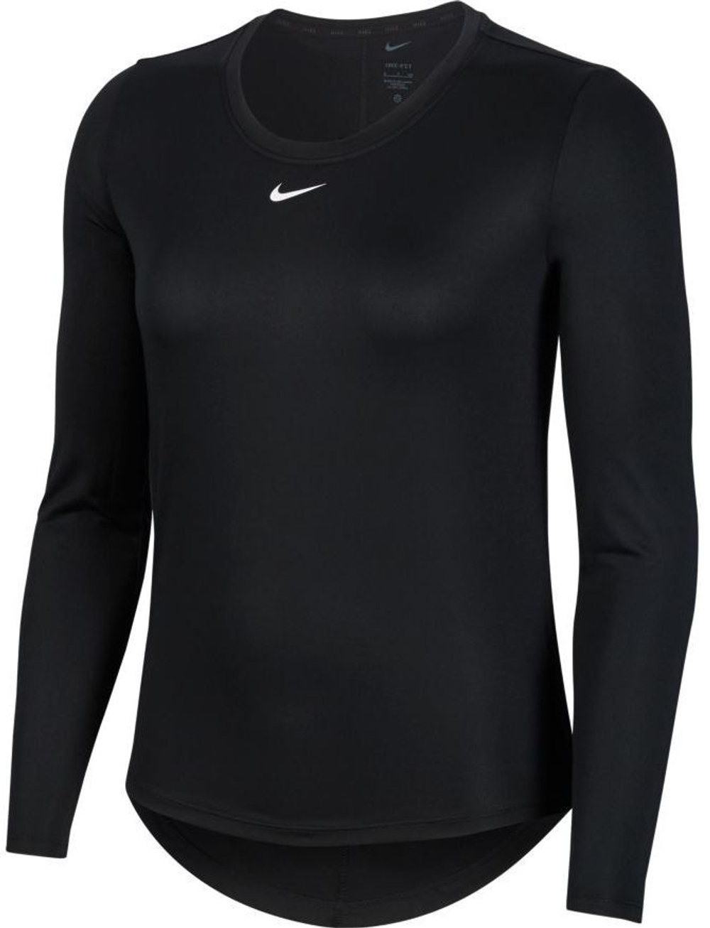 Женская теннисная футболка (dł. Рукава) Nike Dri-FIT One Women's Standard Fit Top - black/white