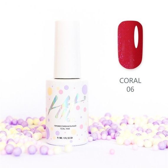 Гель-лак ТМ &quot;HIT gel&quot; №06 Coral, 9 мл