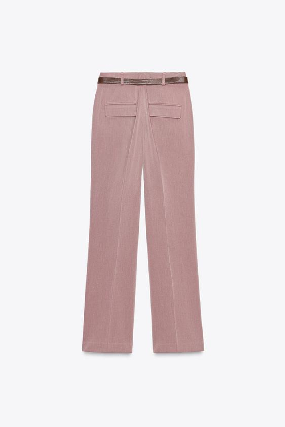 ZARA ПРЯМЫЕ БРЮКИ С РЕМНЕМ, МАРСАЛА