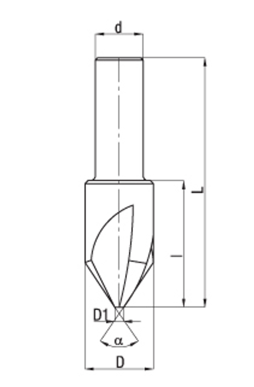 Зенковка 3-х перьевая с ц/х DIN 335-C 90°x5 - HSS   0641-261-047206