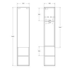 Шкаф пенал BelBagno Kraft 33 L KRAFT-1600-1A-SC-RNN-L подвесной Rovere Nebrasca Nature
