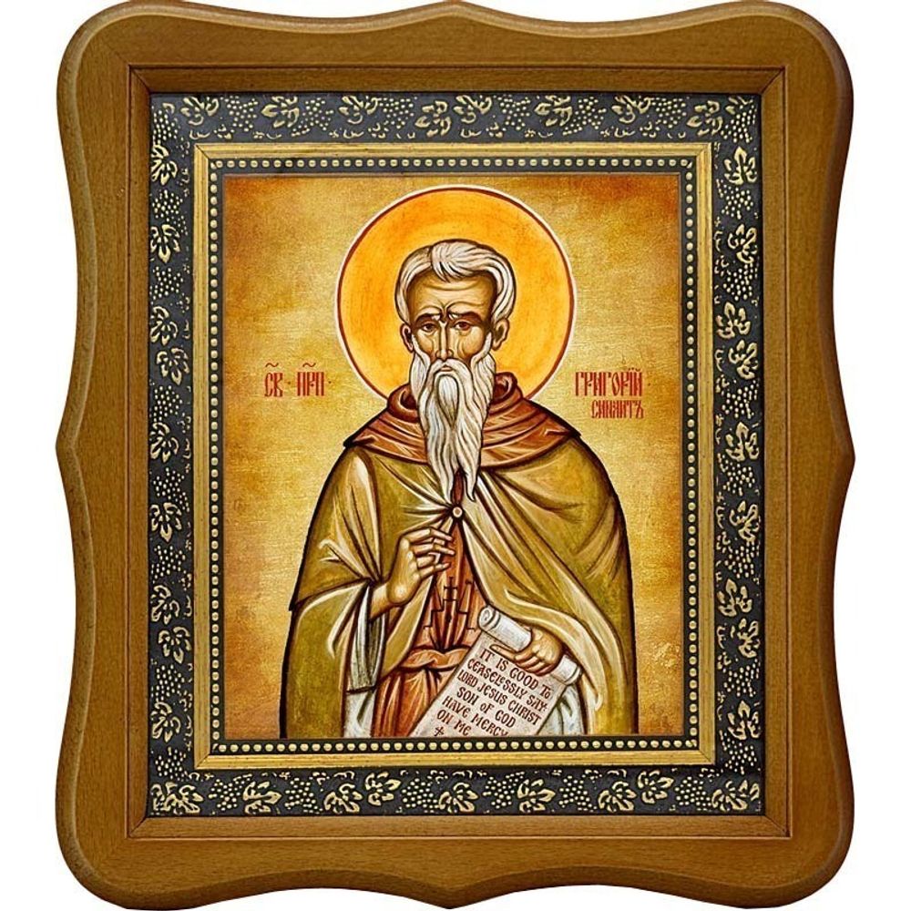 Григорий Синаит преподобный. Икона на холсте.