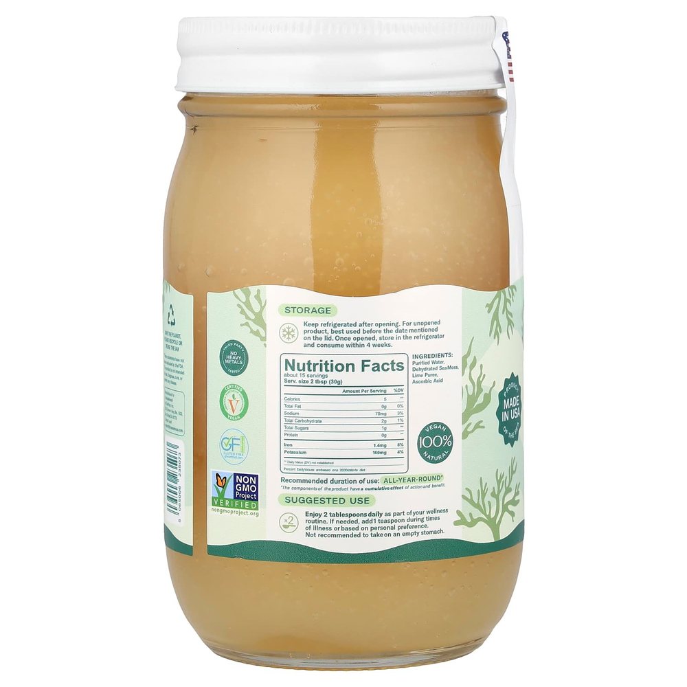 True Sea Moss, натуральный суперфуд, из морских водорослей, выращенный в дикой природе, 473 мл (16 жидк. унций)