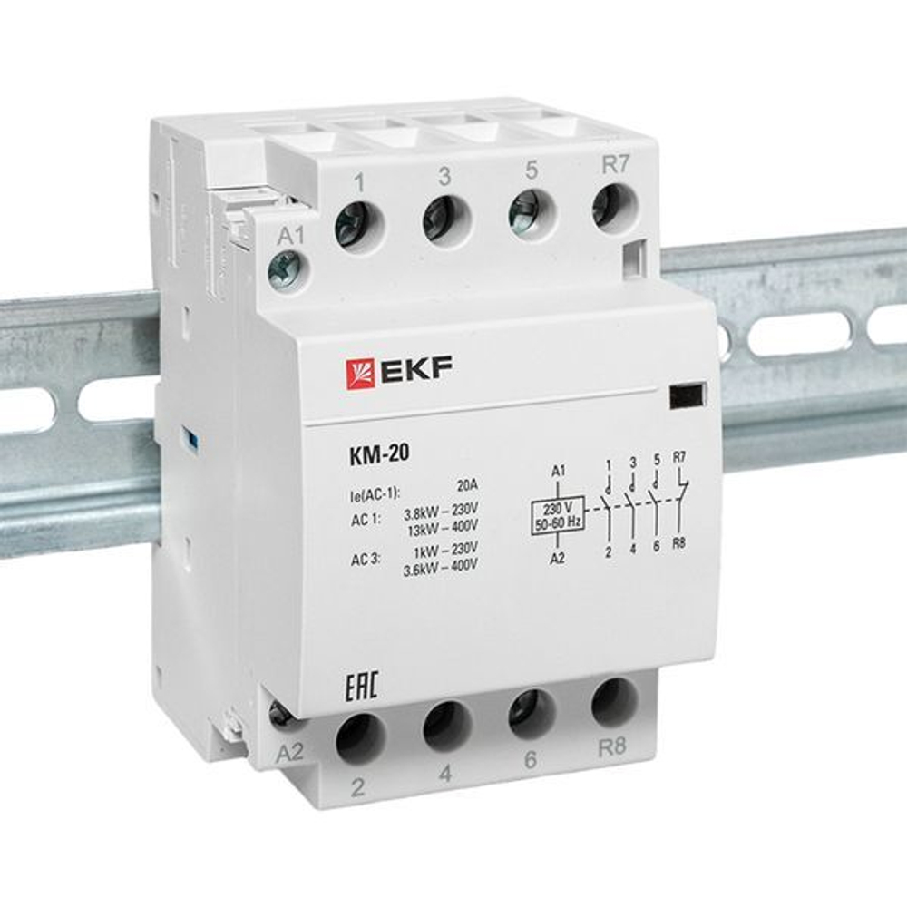 Контактор модульный КМ 20А 3NО+NC (3 мод,) EKF PROxima