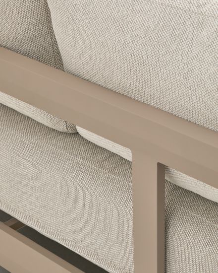 Трехместный диван Nerano из алюминия серо-коричневого цвета, 208 см