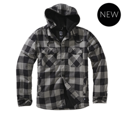 Brandit LUMBER JACKET HOODED black+charcoal