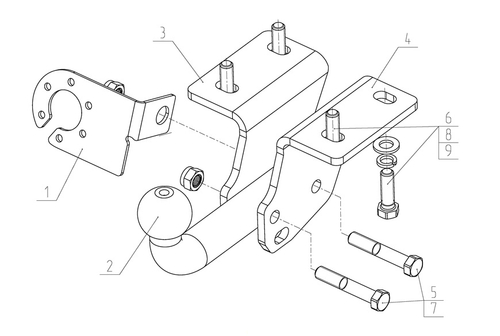 Фаркоп для Volkswagen Amarok 2010-2022 Тип шара: A. Нагрузки: 1500/75 кг, VW 34