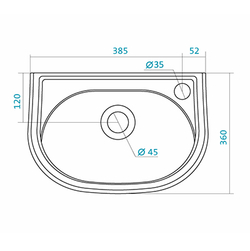 Мини-умывальник Santek БРИЗ (отверстие слева) 1.WH11.0.442 схема