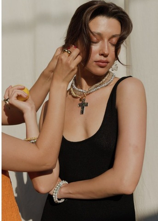 Подвеска Крест абалон maxi