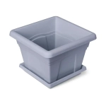 Горшок Квадро с поддоном 5.1л 24см серый С163СЕР (комплект 10 шт)