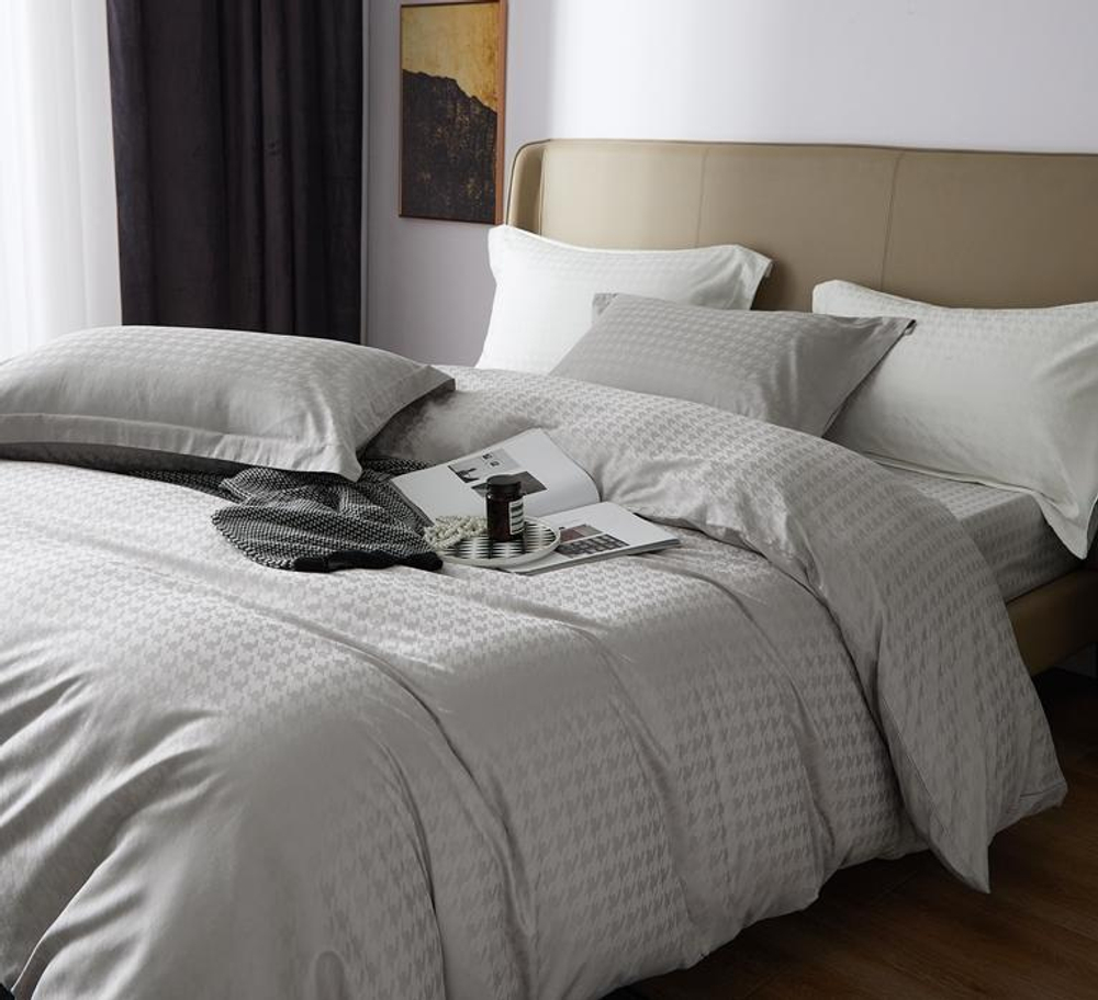 ZEPHYR HOME КПБ Семейный (2 пододеяльника) Египетский хлопок Серый