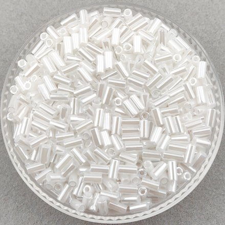 Стеклярус Miyuki Bugle, цвет #0528 (белый, цейлон)