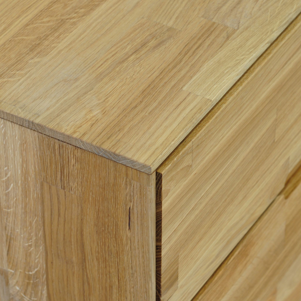 Тумба под телевизор Паво из дуба с подсветкой, 140х42х50, 1 дверь со стеклом, 4 ящика, цвет натуральный