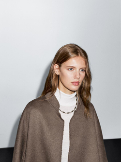 Massimo Dutti Длинное пальто из смесовой шерсти, коричневый