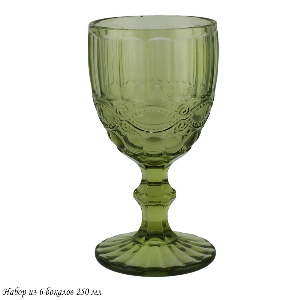 Lenardi 588-432 Набор из 6 бокалов 250 мл в под.уп.(х4) Зеленый