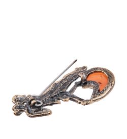 AM-3978 Брошь «Танго» (латунь, янтарь)