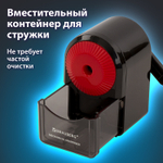 Точилка механическая BRAUBERG "ULTRA" для чернографитных и цветных карандашей крепление к столу корпус черный с красным (2 штуки в упаковке)