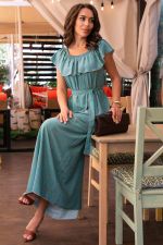 Платье Элинор макси (серо-голубое) П14010-12М LT Collection