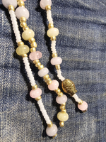 Обвес на сумку, брелок для ключей, подвеска авторская ручная работа с натуральными камнями "Берилловый"