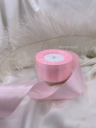 Лента атласная розовая 4 см