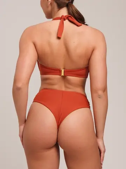 Плавки Zebra танга на завязках (карамель)