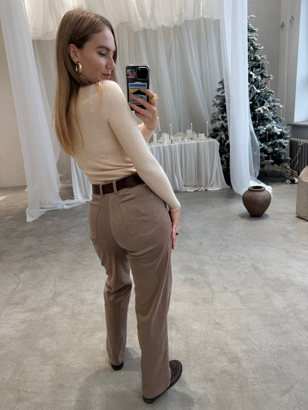 Брюки вельветовые мокко