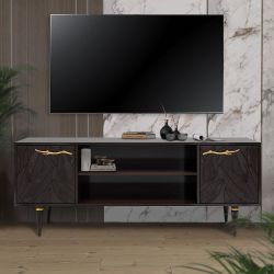 Тумба под ТВ Арт Колор leaves 155см Классик Голд Терпкий коричневый