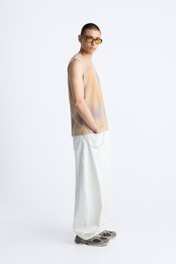 ZARA ФУТБОЛКА С ПРИНТОМ С ЭФФЕКТОМ ОМБРЕ, РАЗНОЦВЕТНЫЙ