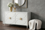 Банкетка Garda Decor букле белый d54*40,5*45,5 см