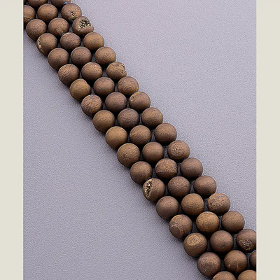 Нитка Агат 40 см. 12 мм. (Без замка) - Золотой