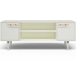 Тумба под ТВ Арт Колор matte 155см Классик Голд Белый опал матовый