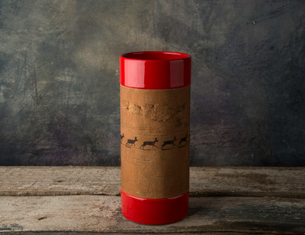 Ваза большая фарфоровая с берестой. Коллекция Christmas (Рождество или Олени)