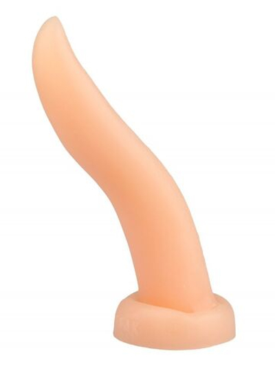 Телесная изогнутая анальная втулка-язык - 21 см. (Цвет: телесный)