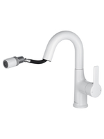 Смеситель для раковины с выдвижным изливом WONZON & WOGHAND, Белый матовый (WW-FE01L212-MW)