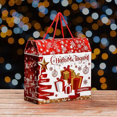 Новый год. Коробка подарочная складная Аврора 23 х 10 х 22 см.