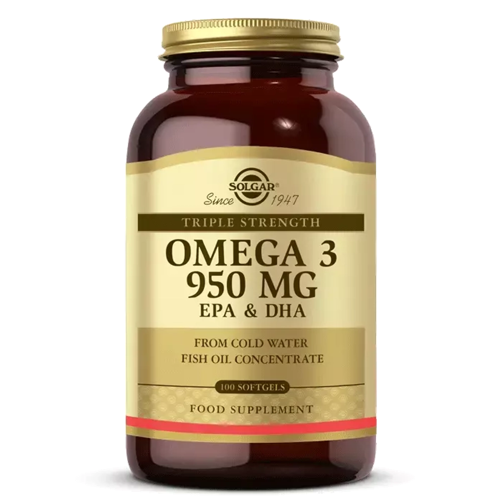 Solgar Triple Strength Omega-3 950 Mg - 100 kaps / Тройная Омега-3 ЭПК и ДГК