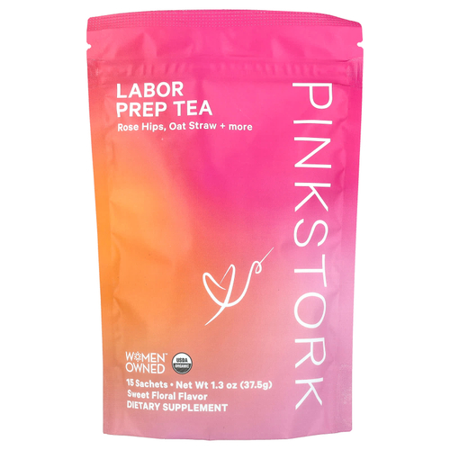 Pink Stork, Labor Prep Tea, сладкий цветочный чай, 15 пакетиков, 37,5 г (1,3 унции)