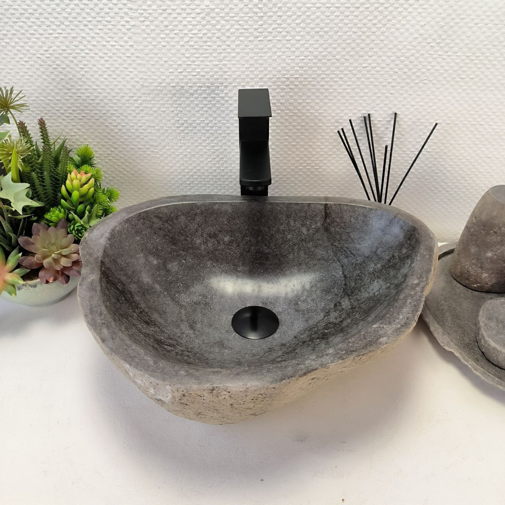 Раковина из речного камня RS-63566 (48*37*15) 0122