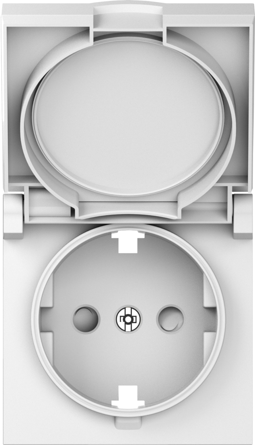 Накладка для розетки Schuko с заземлением, с крышкой, 16A 250 В~, матовый белый, серия A07