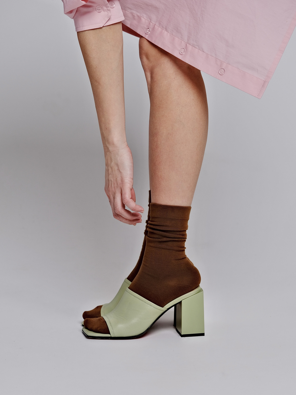 Высокие носки гладкий хлопок