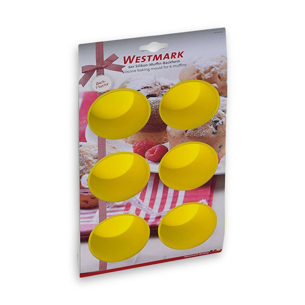 Форма для выпечки 6 маффинов Westmark Silicone желтая Германия фото