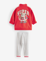 Толстовка и легинсы в комплекте для девочки Next B83-402, Красный, Серый