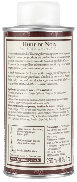 Масло грецкого ореха, 250 ml, для салатов, для еды, пищевое, La Tourangelle