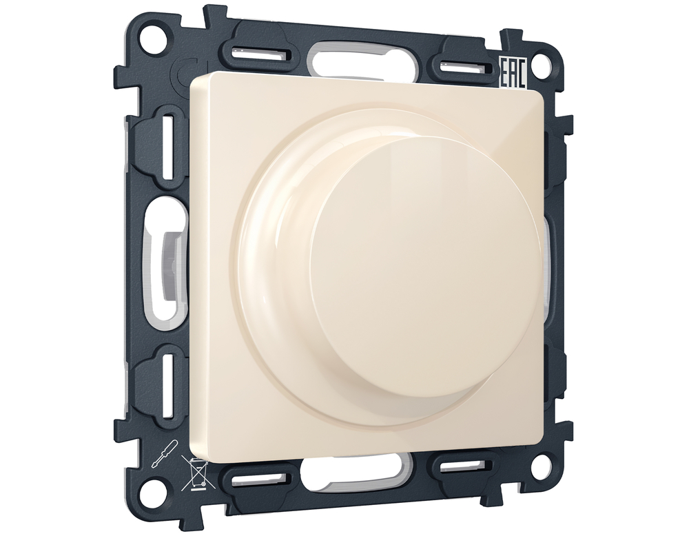 MA305510 Комплект механизма светорегулятора универсального ALFA Бежевый глянец 25-600W/LED 5-300W QUANT (AP3055, VM136)