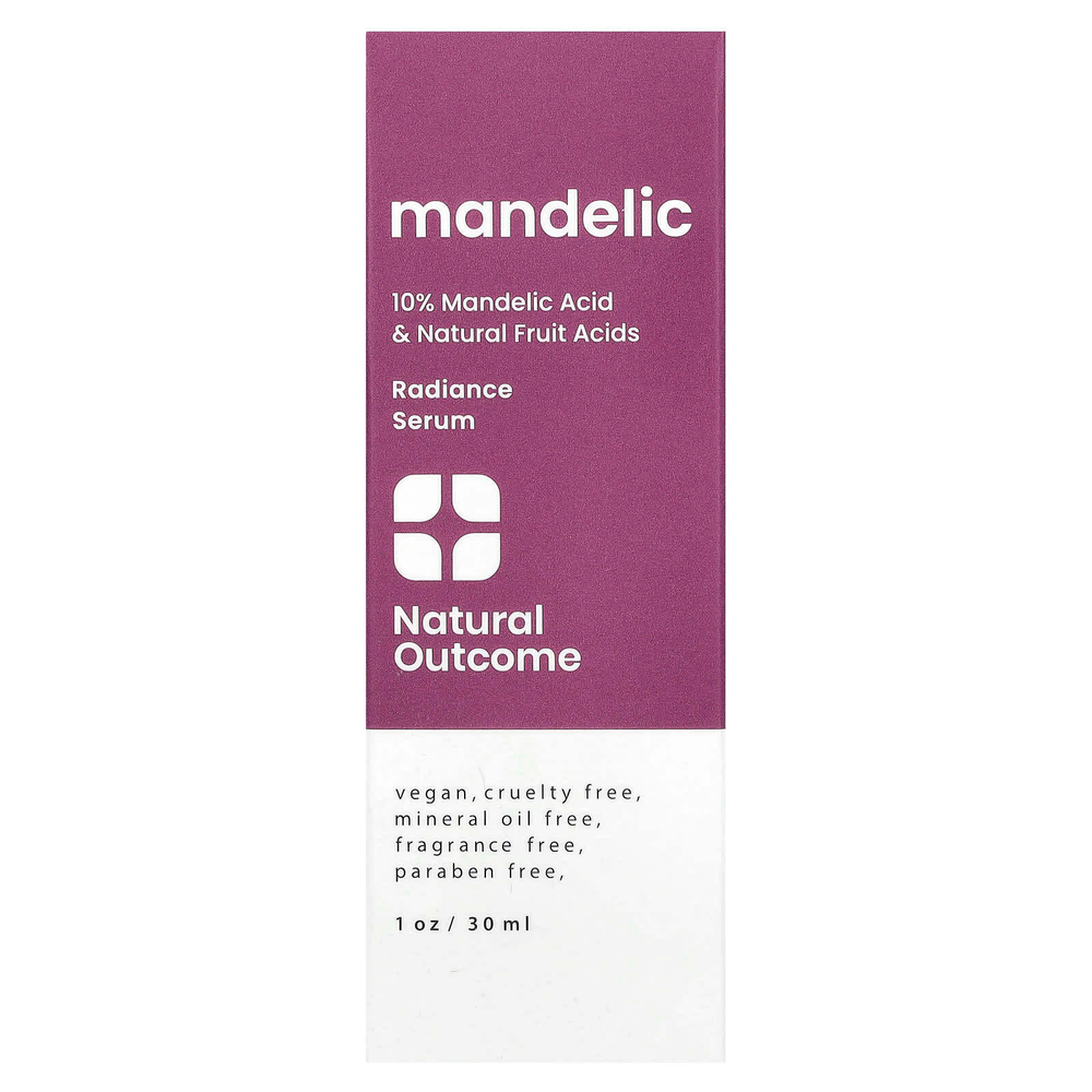 Natural Outcome, Mandelic, сыворотка для сияния кожи, без отдушек, 30 мл (1 унция)