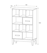 Стеллаж Скандика С-04 дуб смоки/кашемир